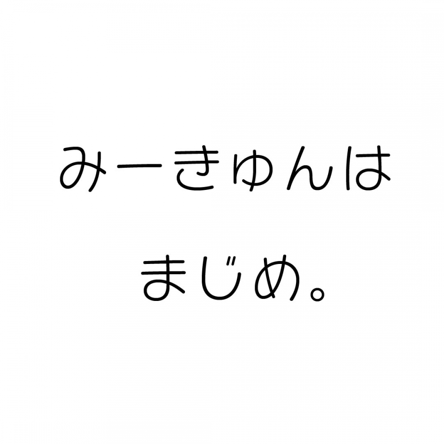 みーきゅんはまじめ。